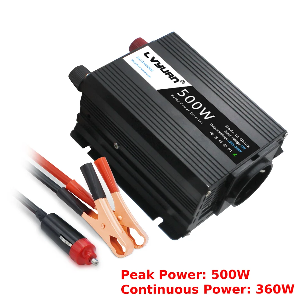 500W-2600W Power Inverter DC12V naar AC230V Auto Voltage Converter EU Socket 2 USB Opladen 50Hz Gemodificeerde Sinus EU Snelle levering - afbeelding 1