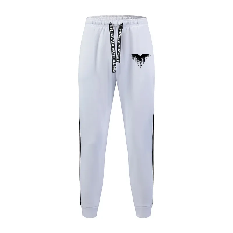 فايكنغ رافين ذكر قمصان سويت شيرت بقلنسوة Sweatpants أسود أبيض مزيج اللون ملابس رياضية خريف شتاء يوميا عارضة الرياضة هوديي رياضية