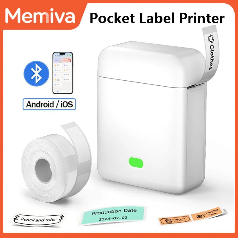 Memiva L12 Portable Thermal Label Printer Inkless Mini Sticker Maker Similar As P15 D11 D110 Printer For Barcode Photo Note Home