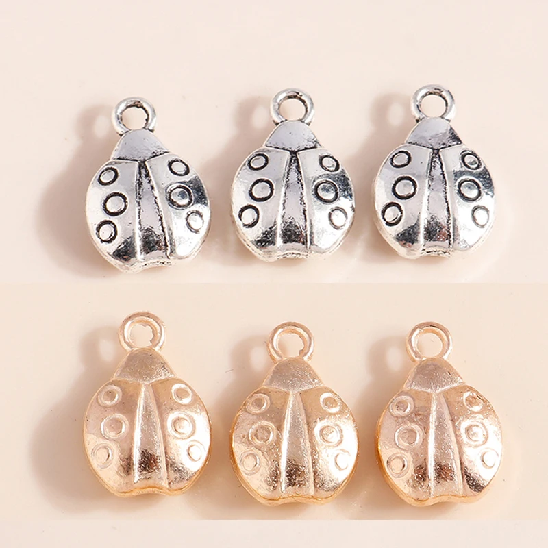 

Leslie 20pcs 10*14mm Alloy Ladybug Charms Lady Beetle Pendans for Bracelet Necklace DIY Jewelry Making Accessories