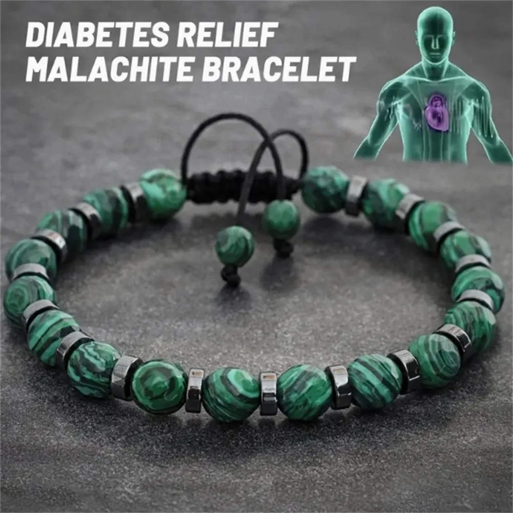 New Fashion Malachite Bracelet, Natural Stone Beads Bracelet, Valentine's Day Gift for Men and Women