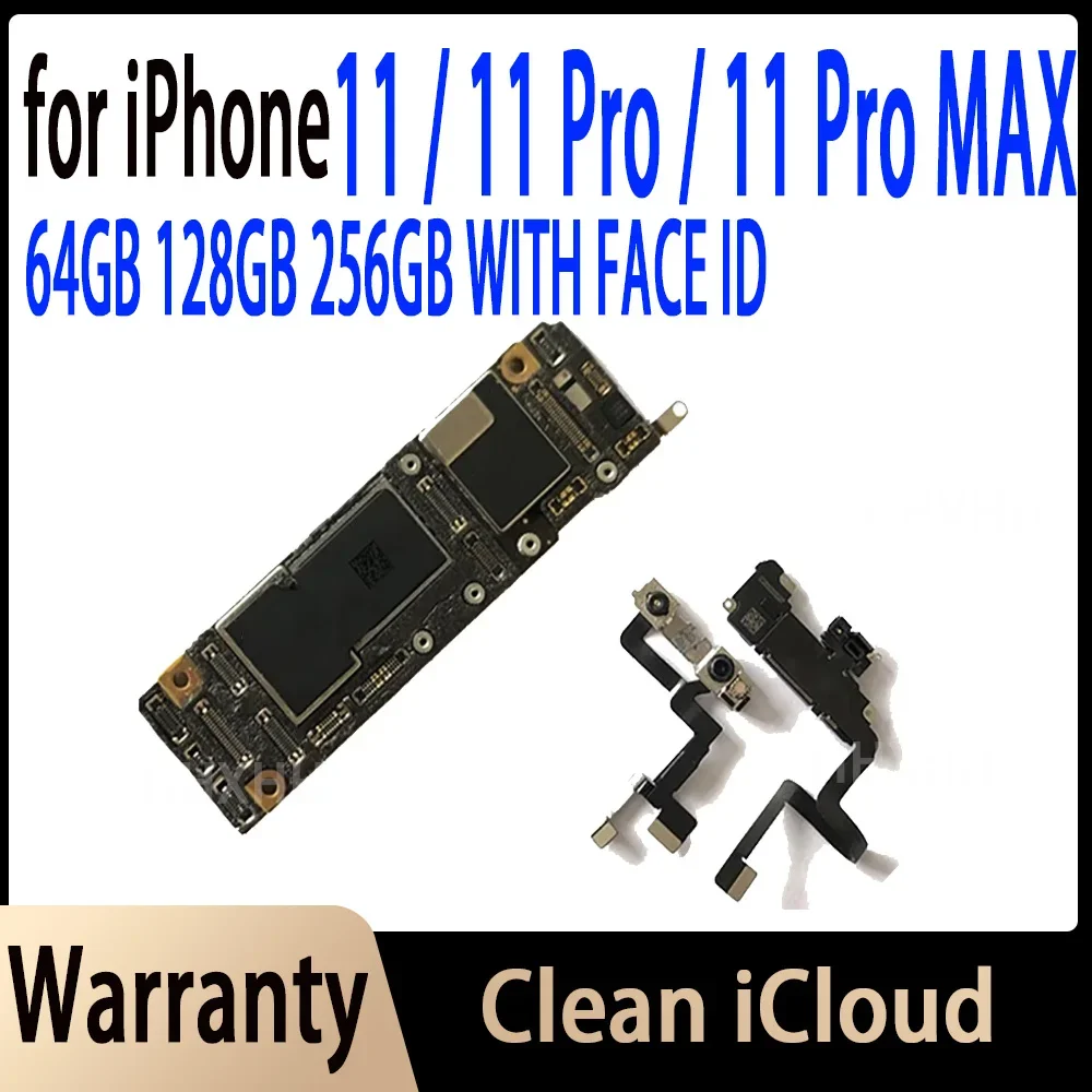 плата iphone 11 Материнская плата для iPhone 11, материнская плата с распознаванием лица, Хорошая рабочая оригинальная плата без iCloud, основная логическая плата протестирована для iPhone11