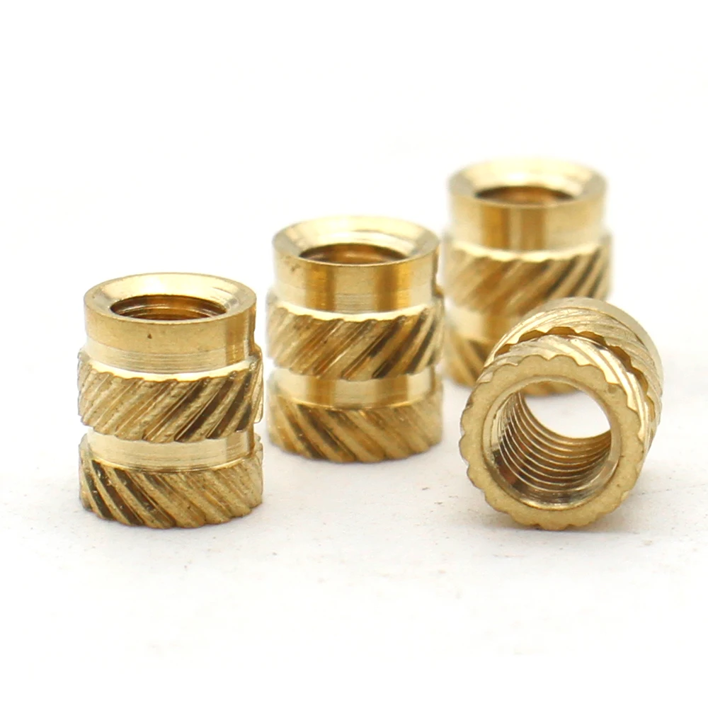10/15/20/40/50/100pcs M1 M1.2 M1.4 M2 M2.5 M3 M4 M5 M6 M8 Brass Thread Knurled Heat Insert Nut Copper Embedment Embed Parts Nuts