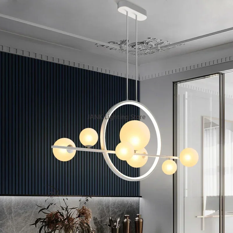 Post Modern Glass Strip Bubble Chandelier Creative New Type Magic Bean Restaurant Living Room Pendant Lights LED Decor Luminaire