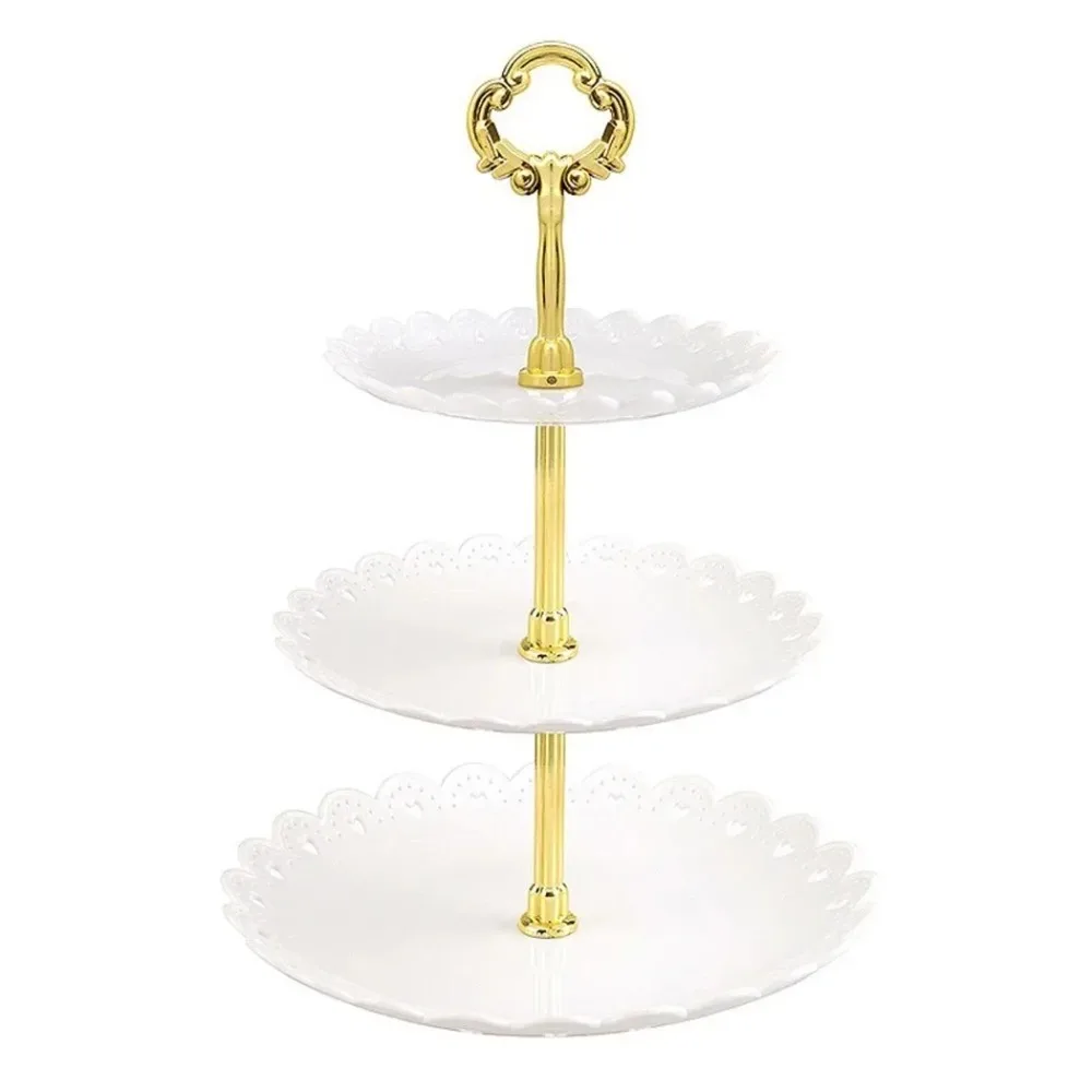 3 Layer Cake Stand Fruit Plate Tray Display Cupcake Holder Shelf Stackable Detachable Birthday Party Wedding Dessert Holder