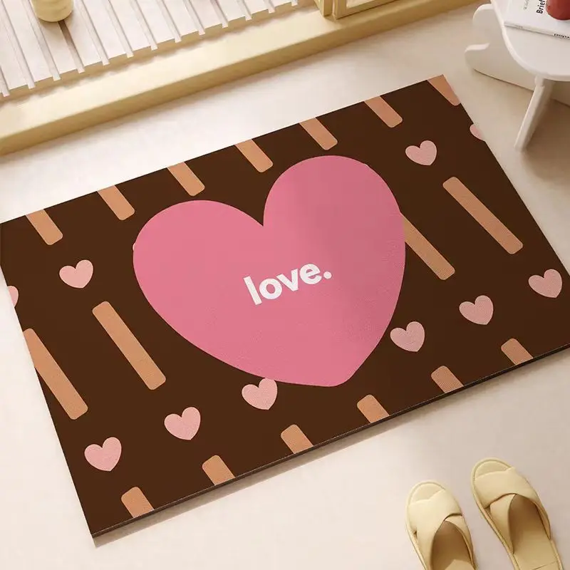 New cartoon ins wind diatom mud carpet bathroom non-slip absorbent foot mat kitchen bedroom home wear-resistant floor mat