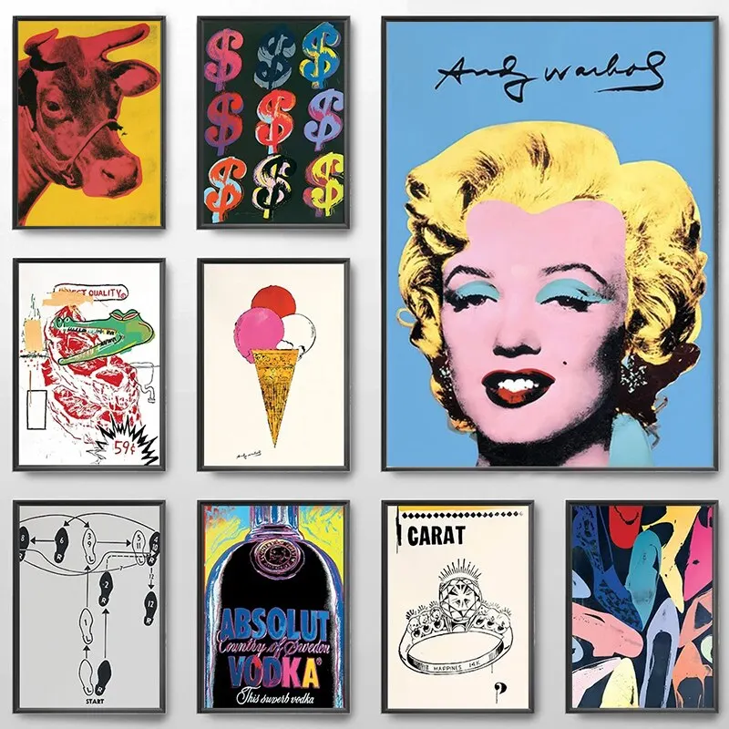 Impresión en lienzo de Andy Warhol Marilyn Monroe, sala de estar moderno para arte de pared, decoración