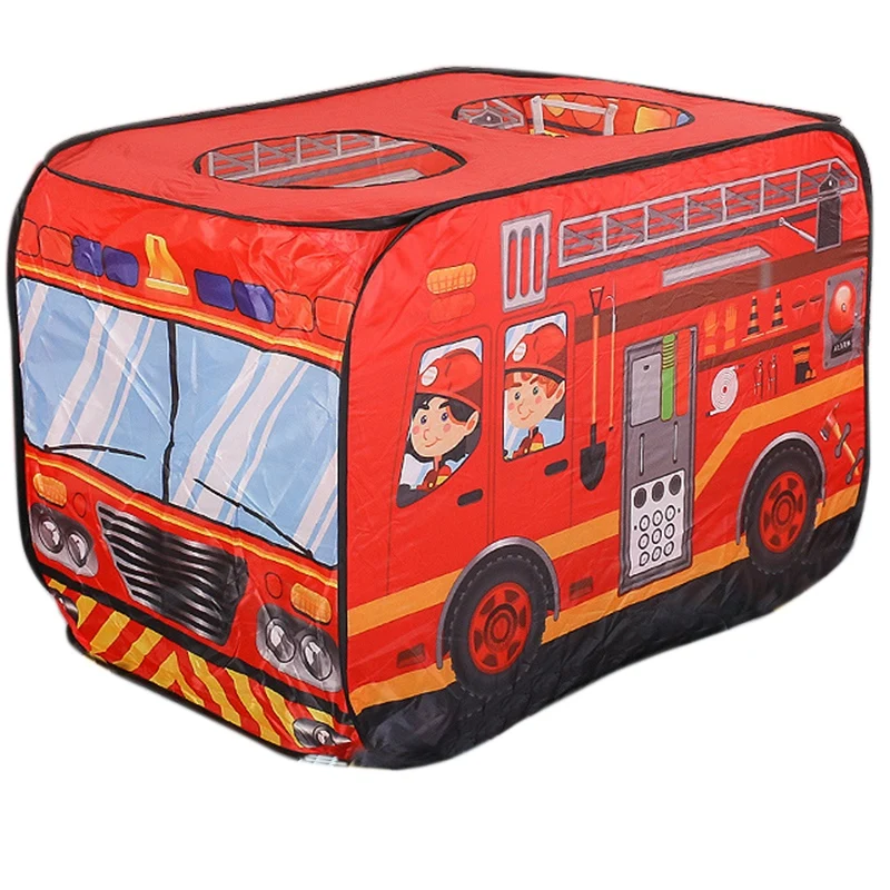 Children Tent Kids Play Tent Toy Foldable Playhouse Cloth Fire Truck Police Car Game House Bus