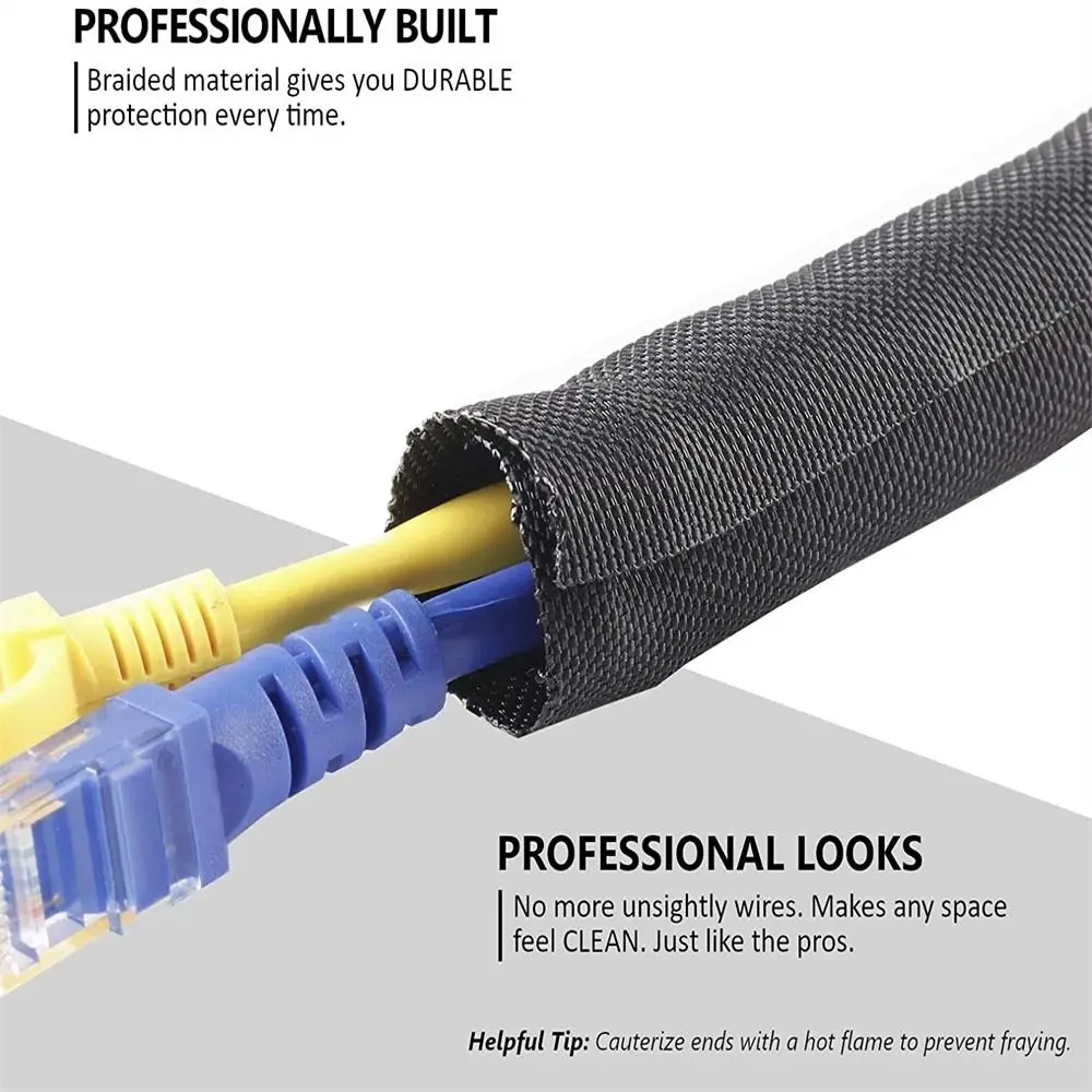 Self Closing Auto Line Power Line Sleeve Pipe Tube Wrap Braided Cable Sleeve Tube Insulated Hose Cable Protecter Wrap