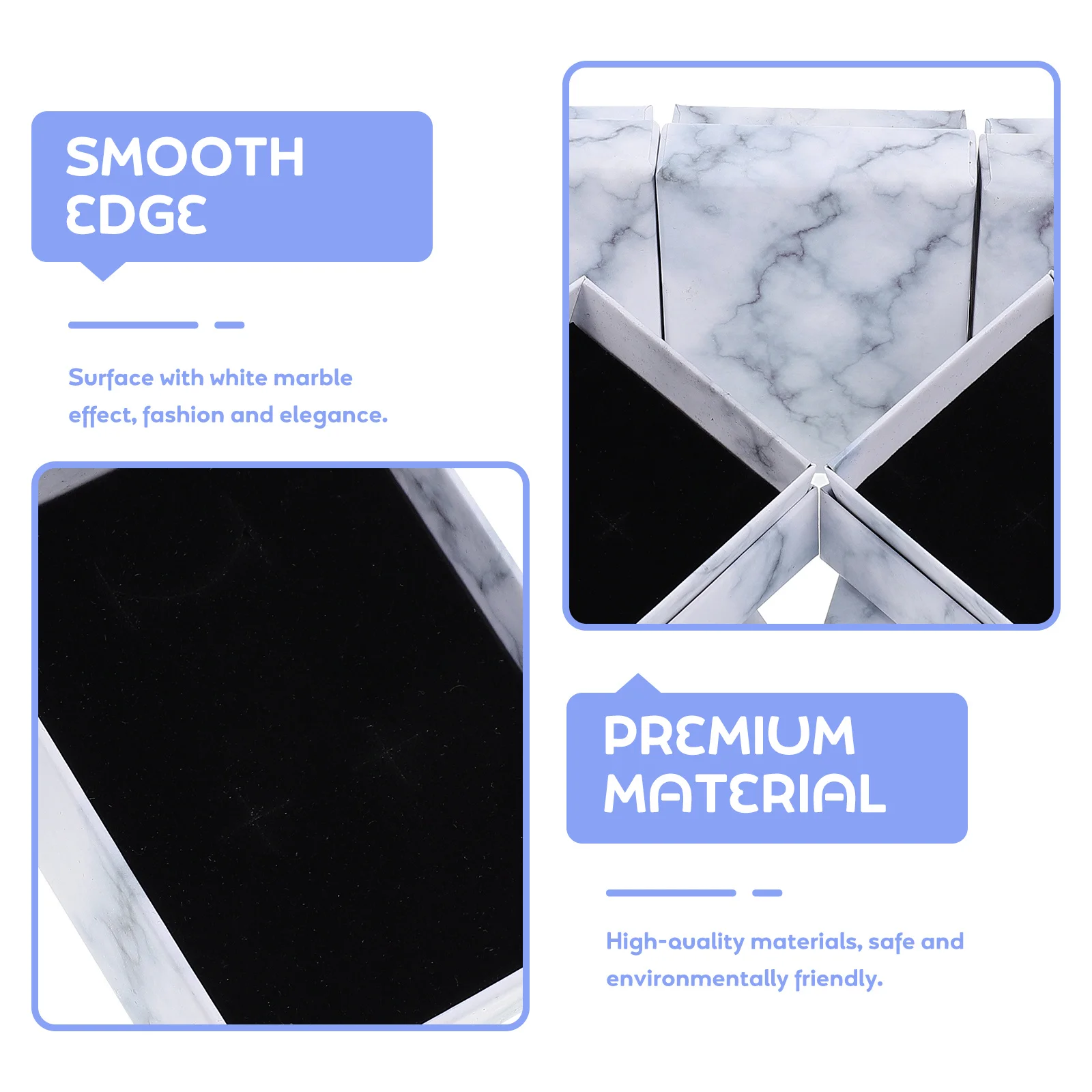 

8Pcs Marble Pattern Jewelry Storage Boxes Exquisite Craftsmanship Multifunctional Organizer Necklace Ring Display