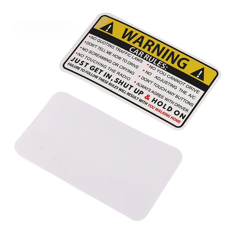 JPCT 1 safety warning rule sticker for cars, motorcycles, luggage waterproof ethyl thinner sticker, length 15cm