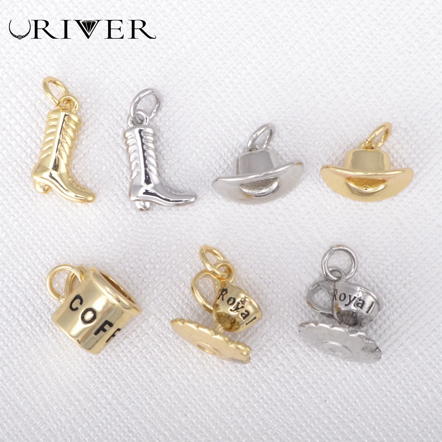 Charms for Women Daily Necessities Charm Jewelry Hat Cup Shoes Metal Pendants DIY Handmade Supplie Earrings Necklace Phone Chain