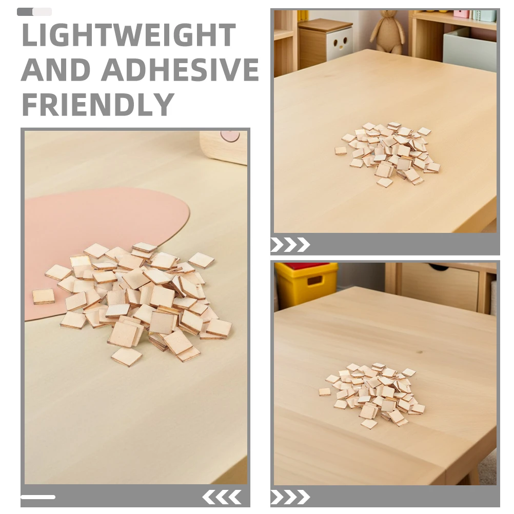 200 قطعة رقائق الخشب المربعة 4 سنتيمتر كتل الخشب الطبيعية فارغة لم تنته Diy بها بنفسك الحرف زينة الزفاف السلس خفيفة الوزن الحرفية