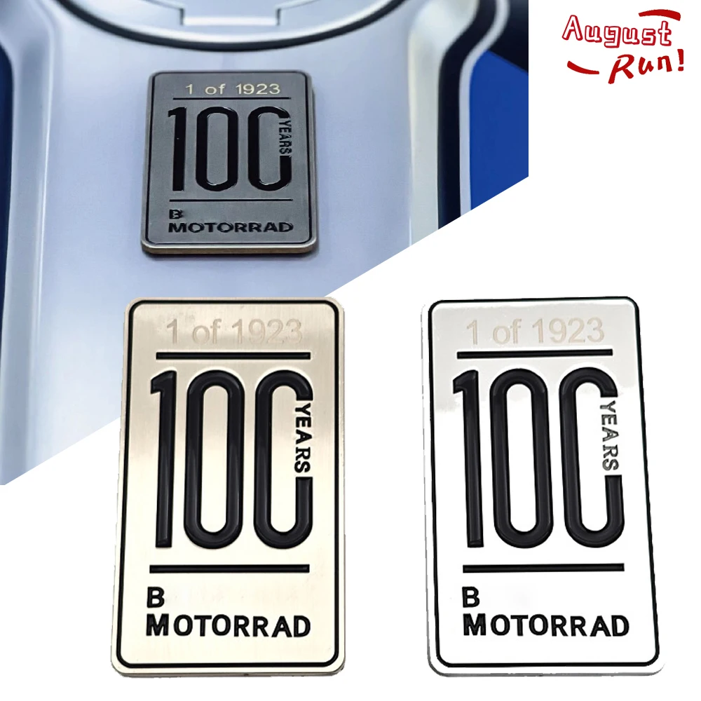 100 Years For BMW R1300GS F900GS C650GT R1200RT R1250RT R18 Motorcycle 3D Wire Drawing Metal Sticker Oil Box Decoration Cover