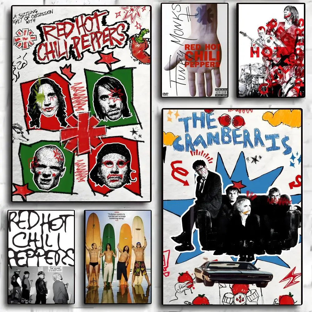 R-Red Hot C-Chili Peppers Poster Wall Art Print Art Suitable For Living Room Bedroom Bar Parlor Home Decoration Gift