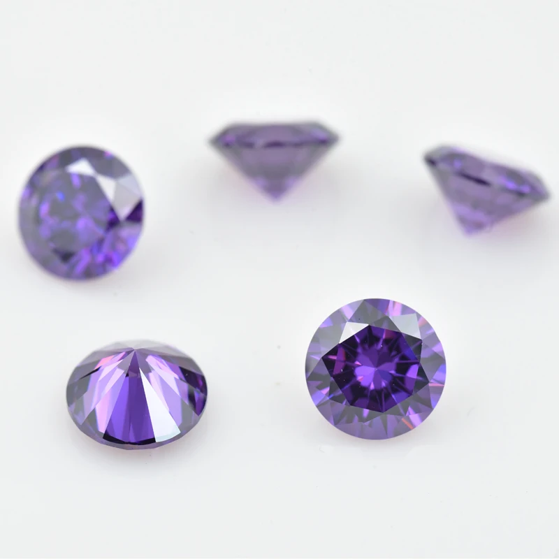 Round Amethyst 3.25-12mm Cubic Zirconia Round Shape 5A Brilliant Cut Loose CZ Stone Synthetic Gems For Jewelry DIY for Jewelry