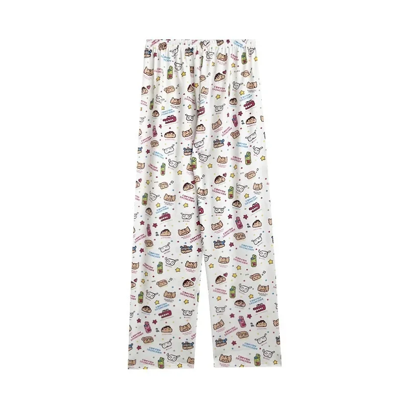 Calça de Pijama Kawaii Fino para Meninas, Crayon, Shin Chan, Anime, Solto, Impressão, Sono, Desenhos Animados, Casual, Bonito, Home Gift
