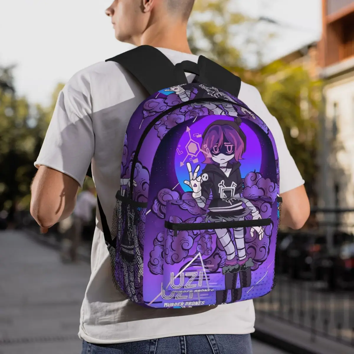 Murder Drones N dan Uzi Doorman Tas Ransel Pelajar Tas Sekolah Tas Ransel Perjalanan Hiking untuk Anak Laki-laki Perempuan Tas Buku Tas Bahu