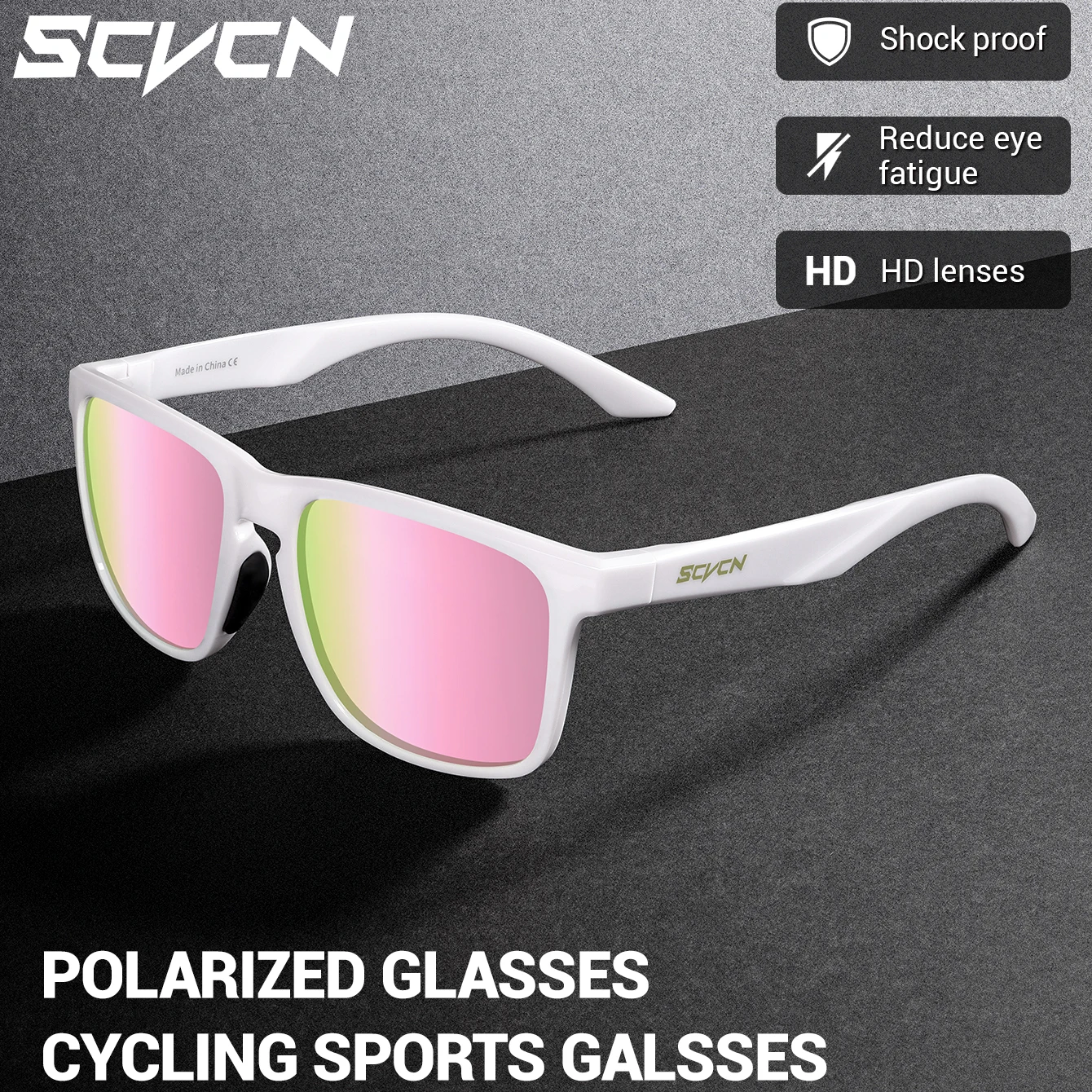 SCVCN Polarisierte Angeln Outdoor Sport Camping Ausrüstung Radfahren Gläser MTB Fahrrad Brillen Rennrad Reiten Nacht Fahren Golf