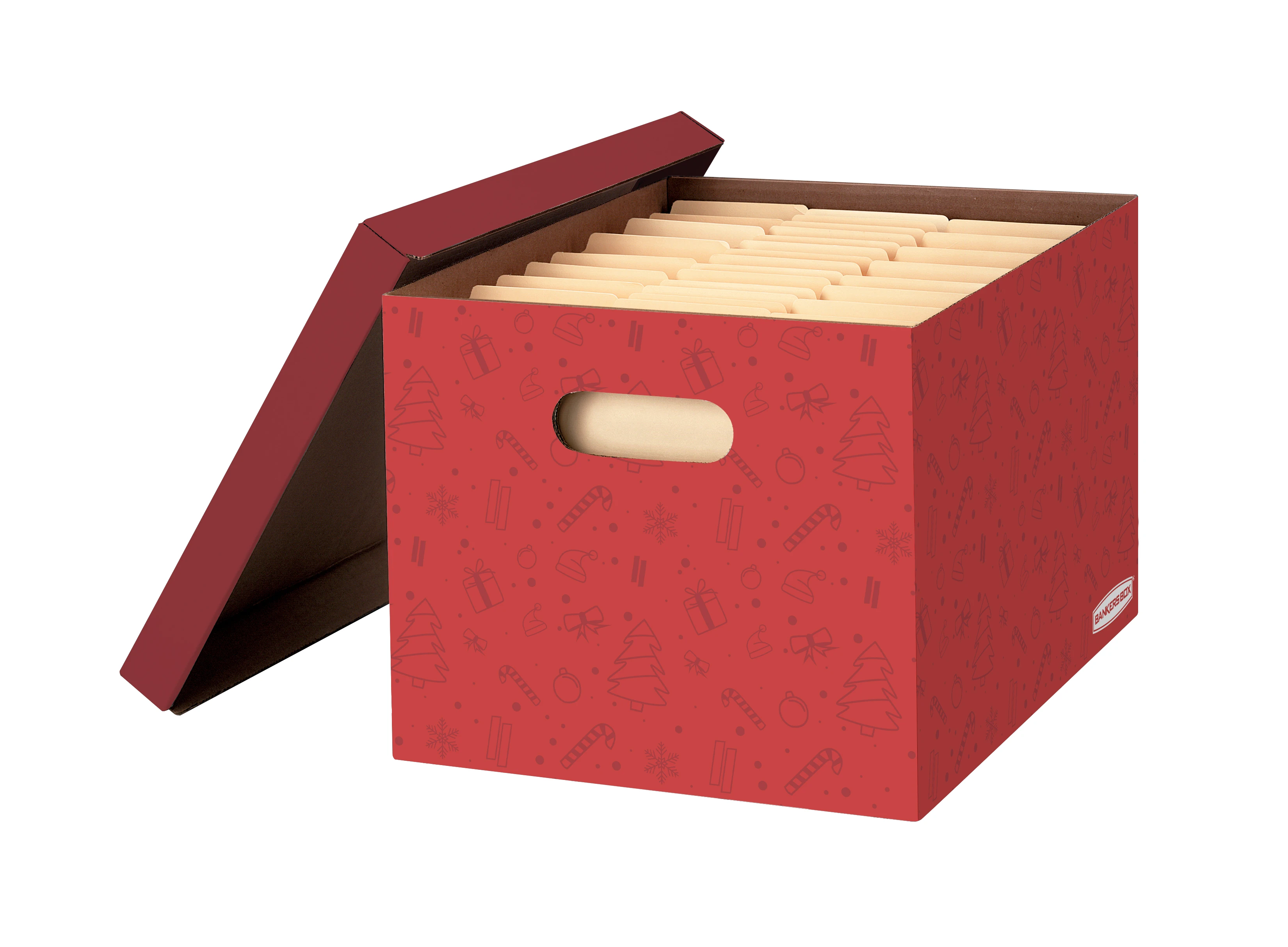 Holiday Corrugate Storage Box, 5 Pack, Red