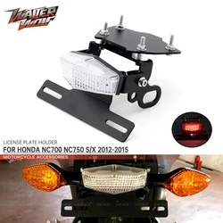 License Plate Holder For HONDA NC700 NC750 NC 700 750 S X 2012-2015 Motorcycle Tail Tidy LED Light Fender Eliminator Frame CNC