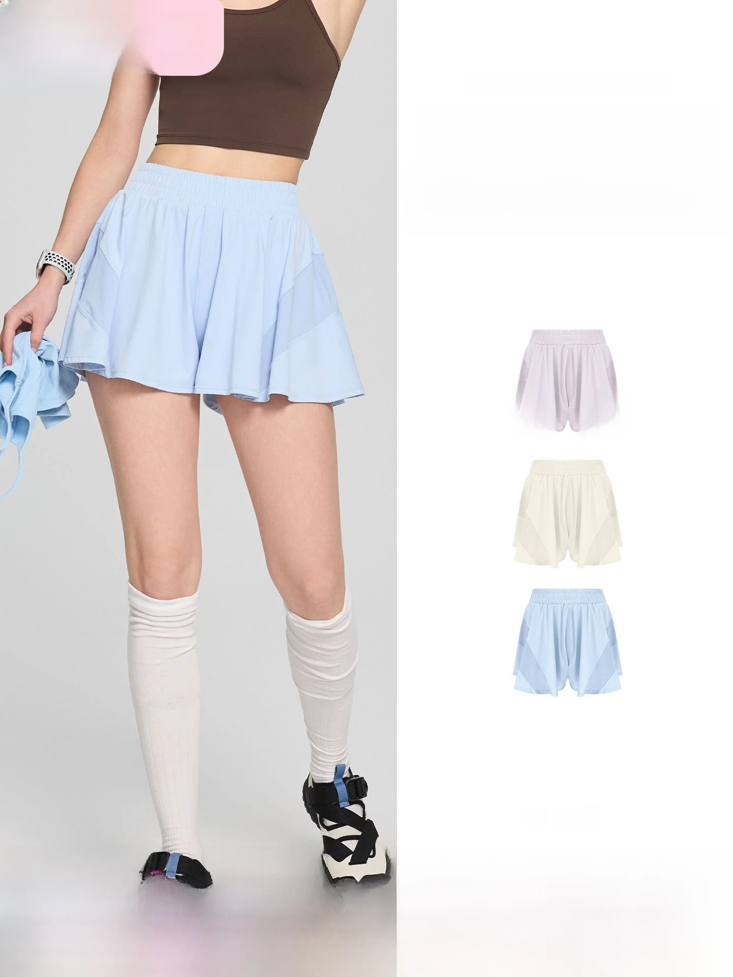 

Loose Breathable Quick Dry Yoga Pants Women's Sport Shorts Outdoor Running Fitness Training Shorts Small Size Fake Two-Piece