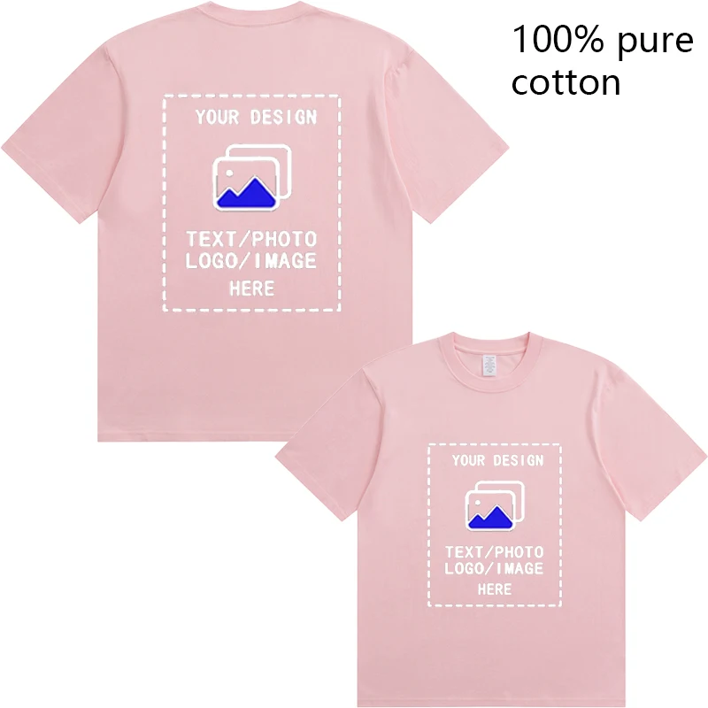 Dubbelzijdig op maat bedrukt DIY gepersonaliseerd op maat gemaakt 220G dik T-shirt voor teamuniformen en aanpassing van werkkleding