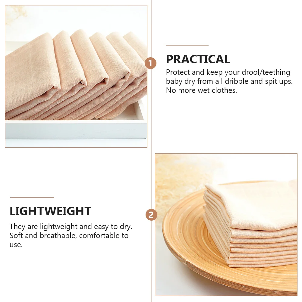 

8Pcs Baby Cotton Towels Solid Color Saliva Towel Soft Durable Protective for Boys Girls Baby Face Towel Cotton Handkerchief