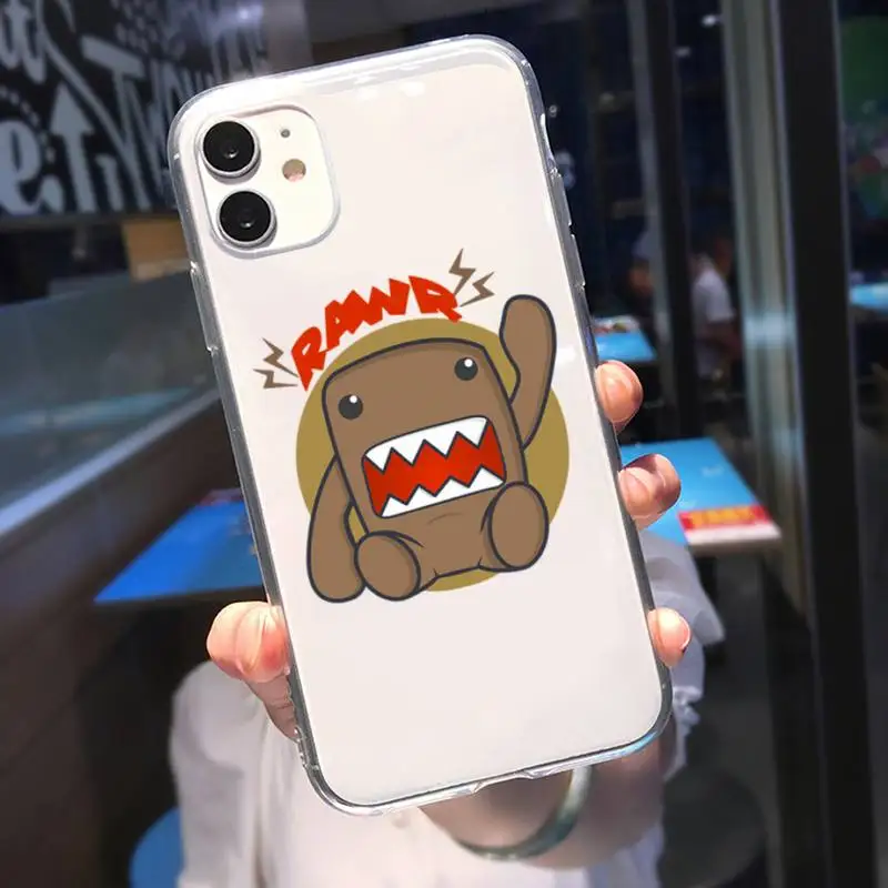 Cute Domo kun Phone Case For iPhone 11 12 Mini 13 14 Pro XS Max X 8 7 6s Plus 5 SE XR Transparent Shell