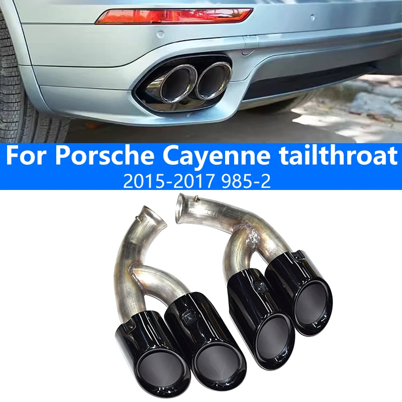 

For 2015 2016 2017 Porsche Cayenne 958-2 exhaust pipe modification GTS style black muffler tip exhaust system nozzle