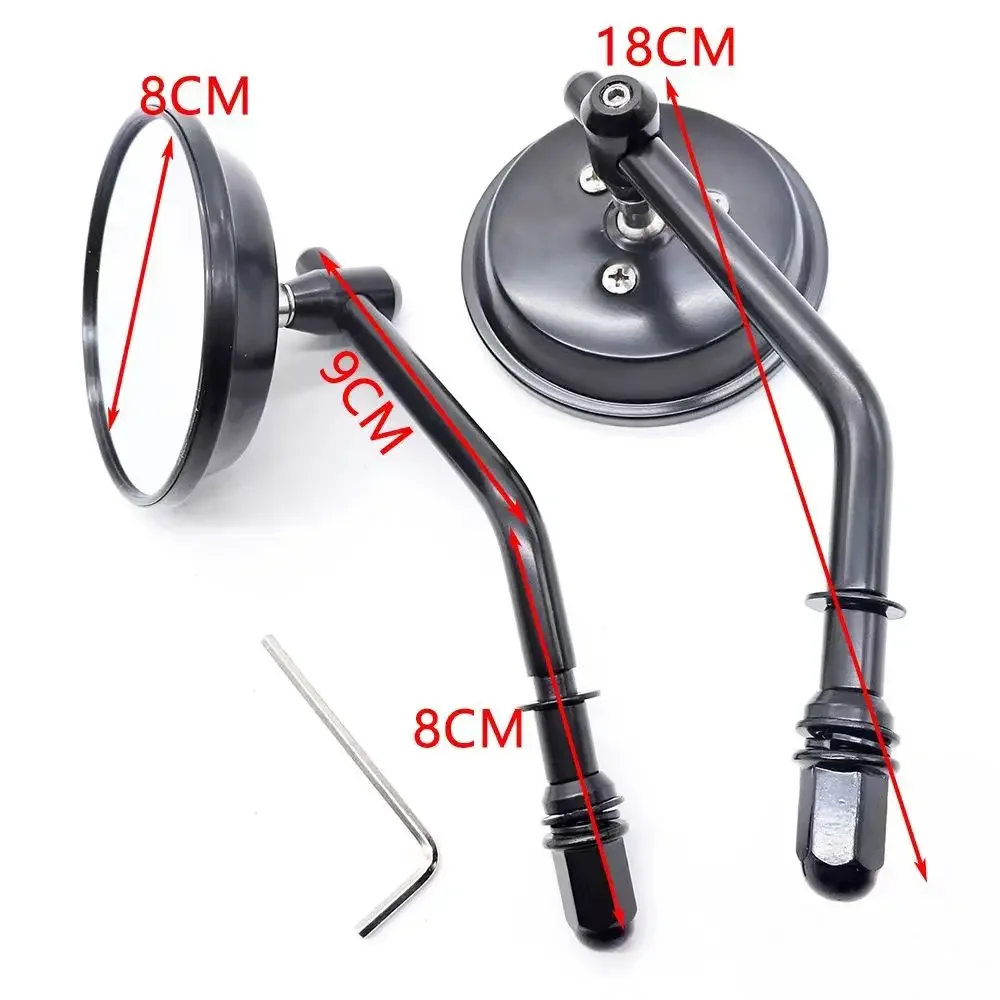 M8 Motorcycle Rearview Mirror Retro Rear Mirrors Round Side Mirrors For Harley Dyna Bobber Chopper Sportster Old School Touring