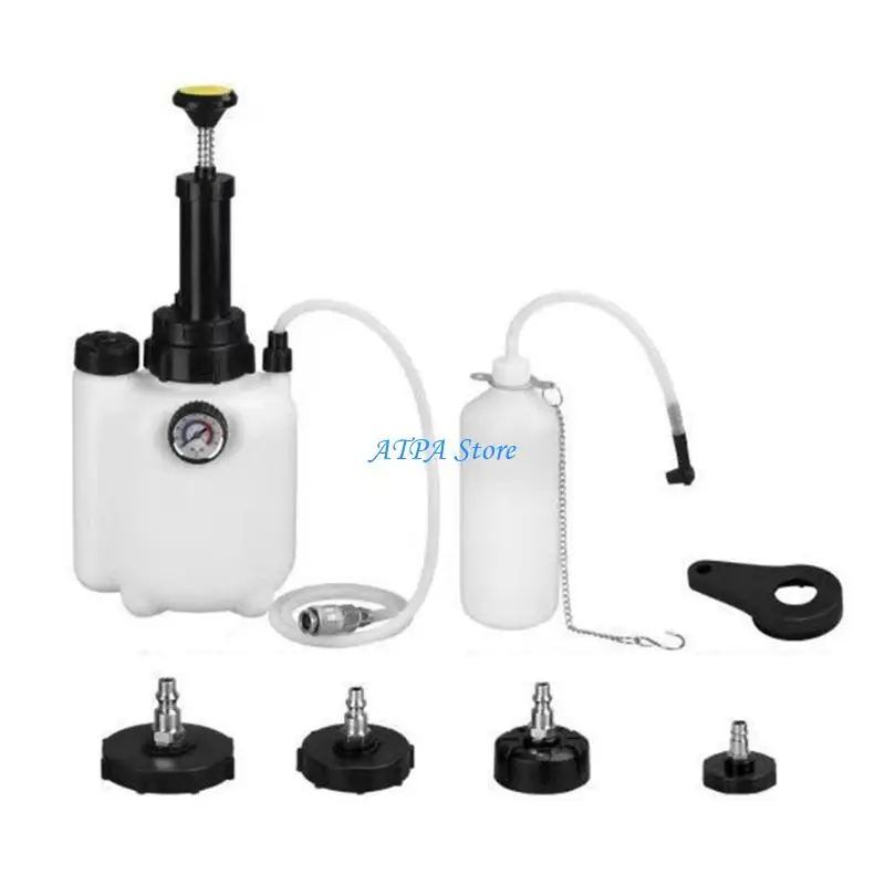 

U13C Manual Brake Oil Bleeding Tool Fluid Extractors Tool 3L Reservoirs 4 Car Adapters