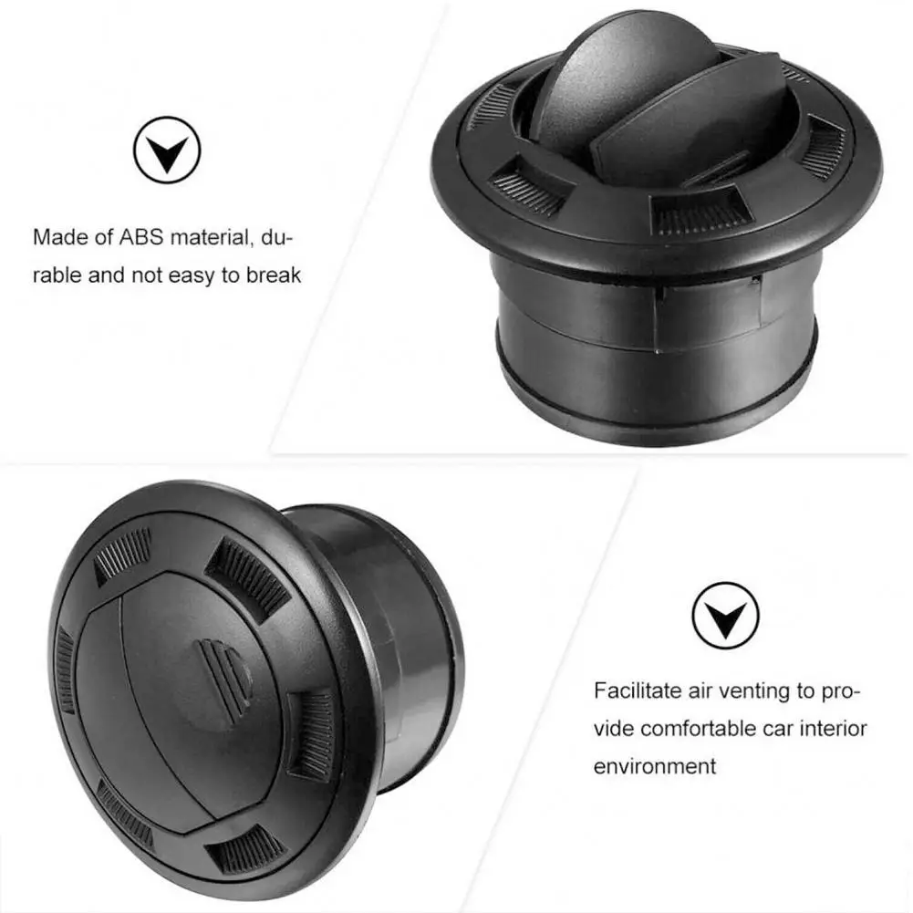 Schwarz Verschließbare Drehbare 75mm Air Vent Outlet Klimaanlage Vent Auto Klimaanlage Outlet Für Webasto Eberspacher Heizung