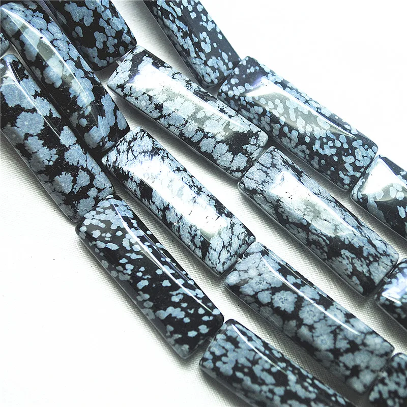 10PCS 38X13MM DIY STONE BEADS NATURAL SNOWFLAKE JASPER MACHING BEADS RECTANGLE SHAPE BEST FOR JEWELRY DESIGNS