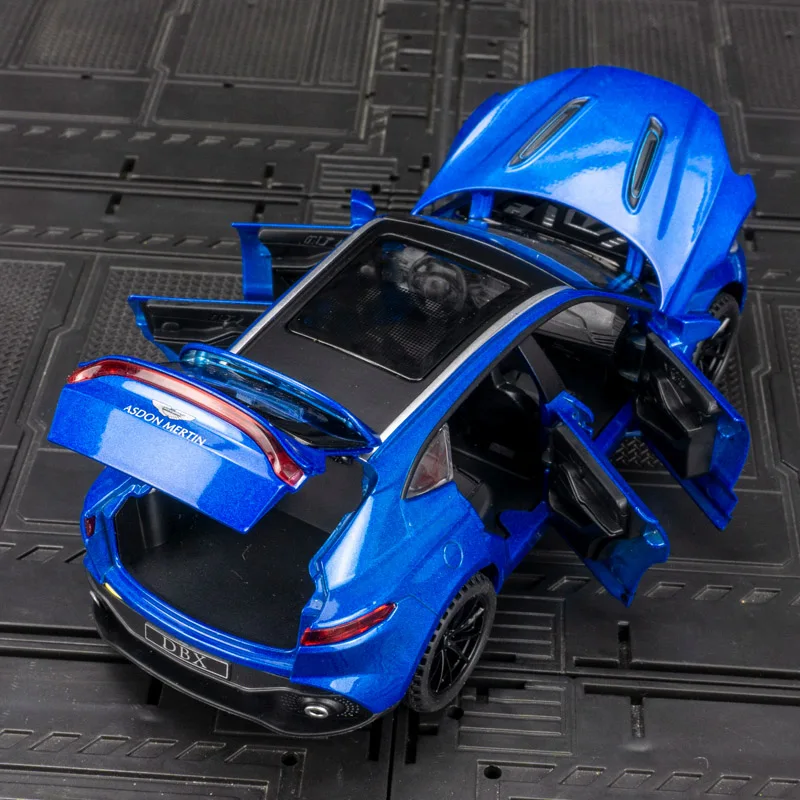 1:32 Aston Martin DBX alloy car model decoration SUV off-road vehicle sound and light children's toy door can be opened