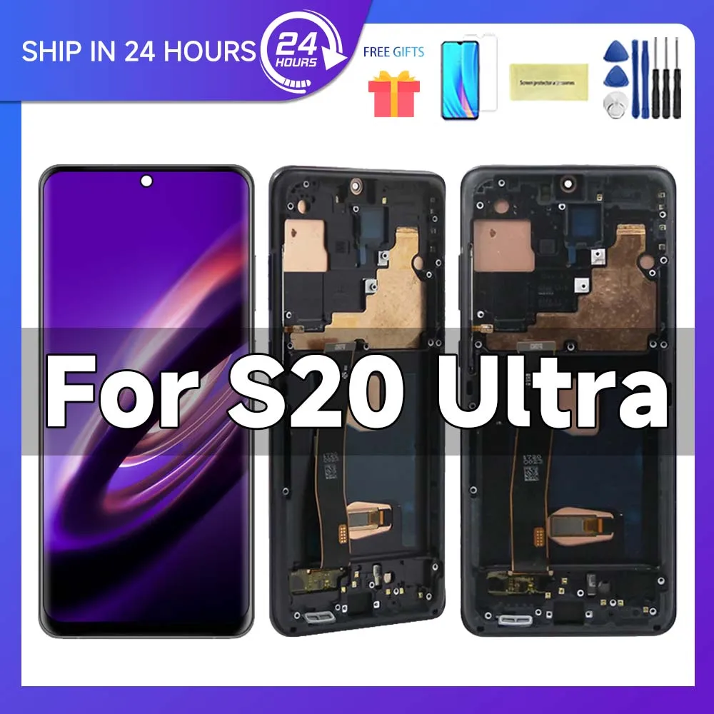 S20 Ultra For Samsung 6.9''For AMOLED S20U G988 G988B/DS LCD Display Touch Screen Digitizer Assembly Replacement