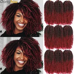 Kinky Curly Crochet Hair 8inch Short Passion Twist Marlybob Crochet Braids Hair Marlybob Jerry Curl Synthetic Curly Hair Bundles