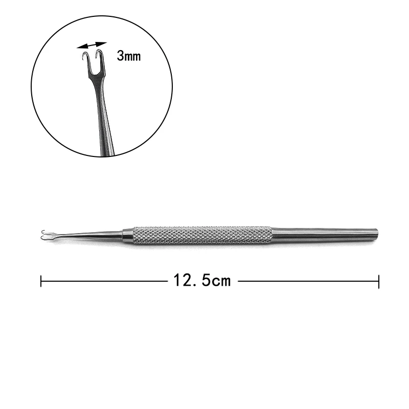 Crochet de proporplastique, beauté, type râteau, pour sac légiide et oculaire, pour double légiide et nez, instrument chirurgical complet, peau