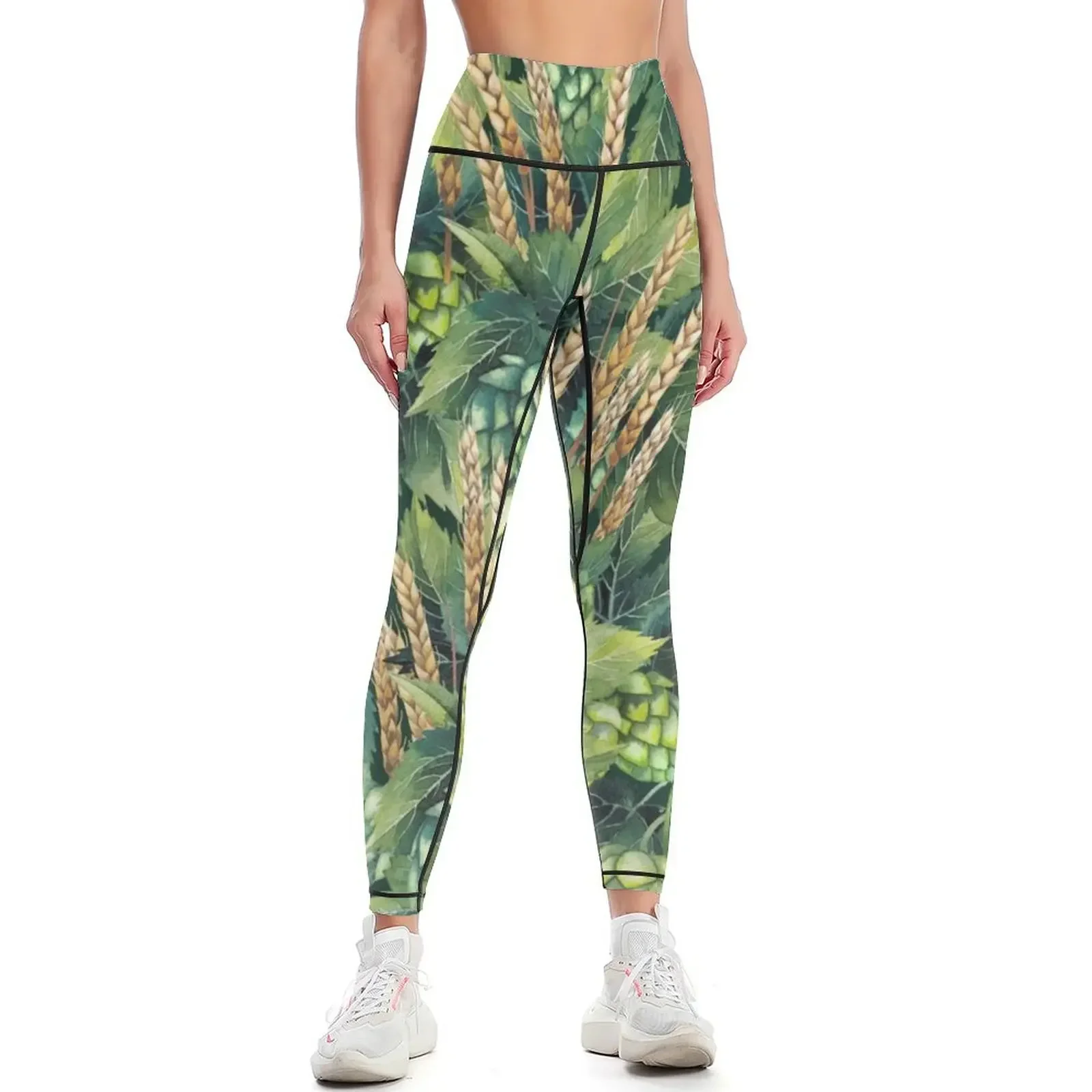 

Watercolor hops and malts Leggings Women sportwear Fitness woman Jogger pants gym pants Womens Leggings