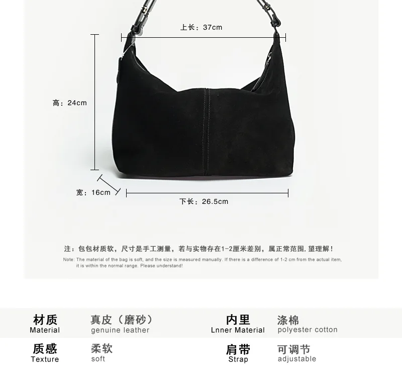 Matte Cowhide Women's Bags, Retro and High-end, Underarm Bag, Minimalist Style, Tote One Shoulder Genuine Leather Bag for Lady