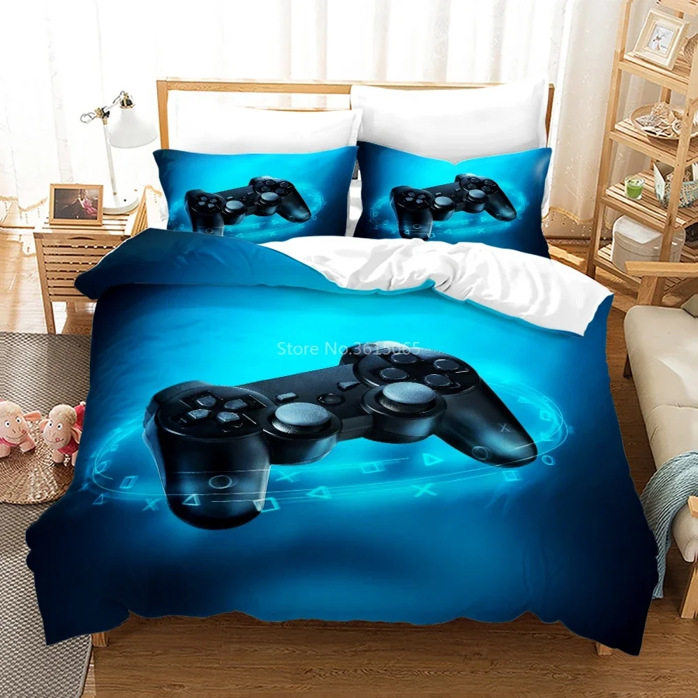 Digital Printing Gamer Gamepad 3D Bedding Set Print Duvet Cover Set with Pillowcase Europe/Australia/USA Size for Bedroom Decor