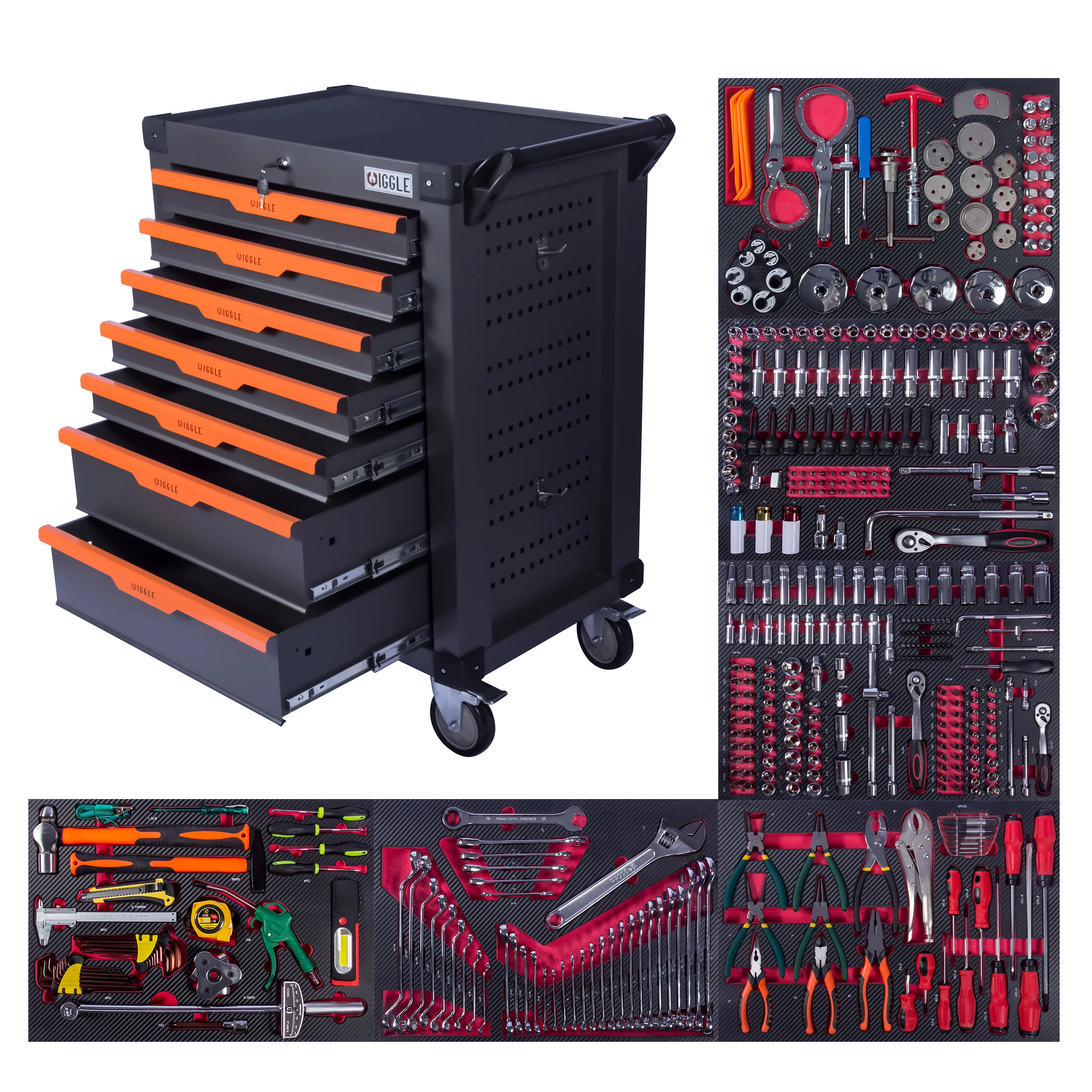 7 Drawers Garage Storage 421 Pcs Tool Sets Box Tool Chest Workshop Trolley Heavy Duty Tool Cabinet