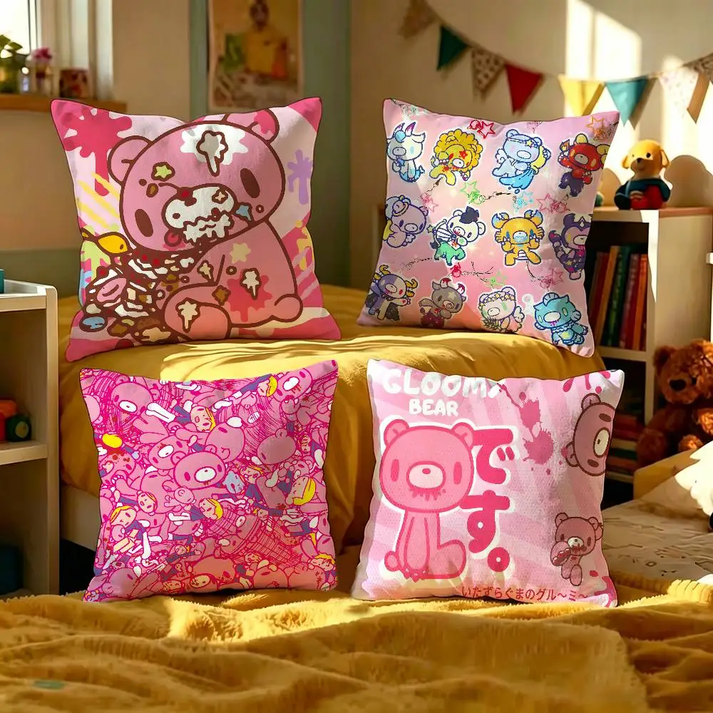 Cartoon G-Gloomy Bear Maple Design Cushion Cover Happy Autumn Harvest decor Holiday Decorati Pillow Cover