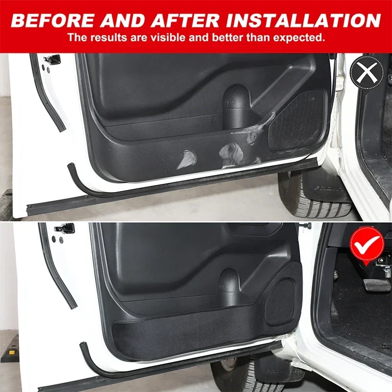 

For Nissan Frontier D41 2022-2025 Velvet Black Car Door Anti-Dirt Mat Anti-Slip Mat Decorative Sticker Interior Car Accessories