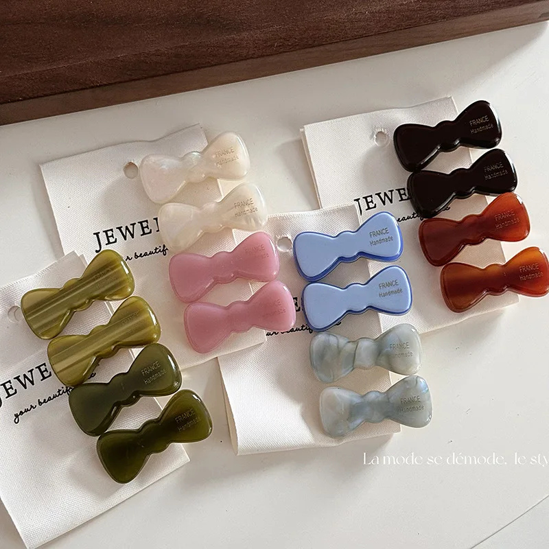 Korean New Fashion 8.5cm Geometry Colorful Wavy Hairpins Retro Acrylic Marbling Spring Clip Top Clip Hair Accessories