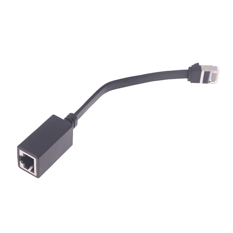 New 90 Degree CAT7 Network Extension Cable Flat Ultra 10G Right /Left Angle Elbow Network Wire RJ45 Male To Female Adapter Cord