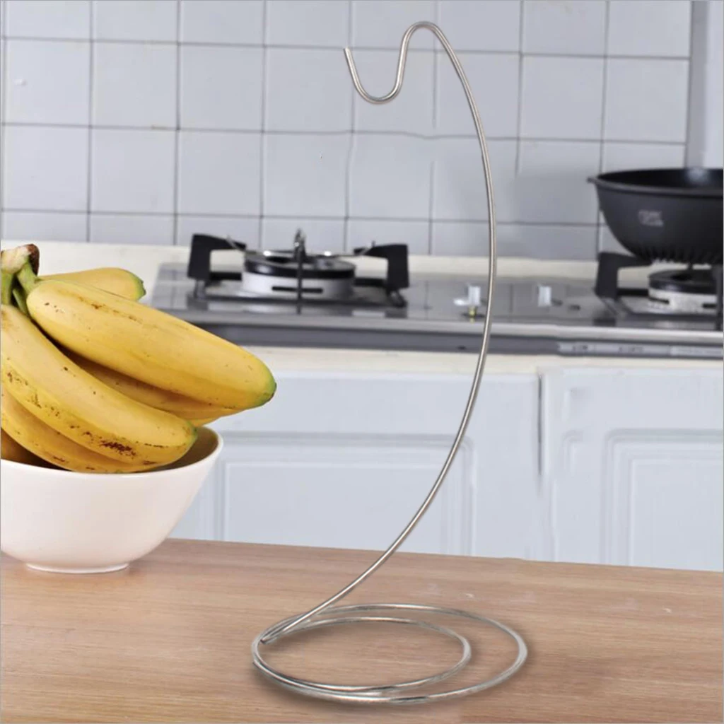 Stainless Steel Banana Tree Stand Hook Creative Draining Accessories Holder Fruit Storage for MultiuseKitchen Storage Countertop