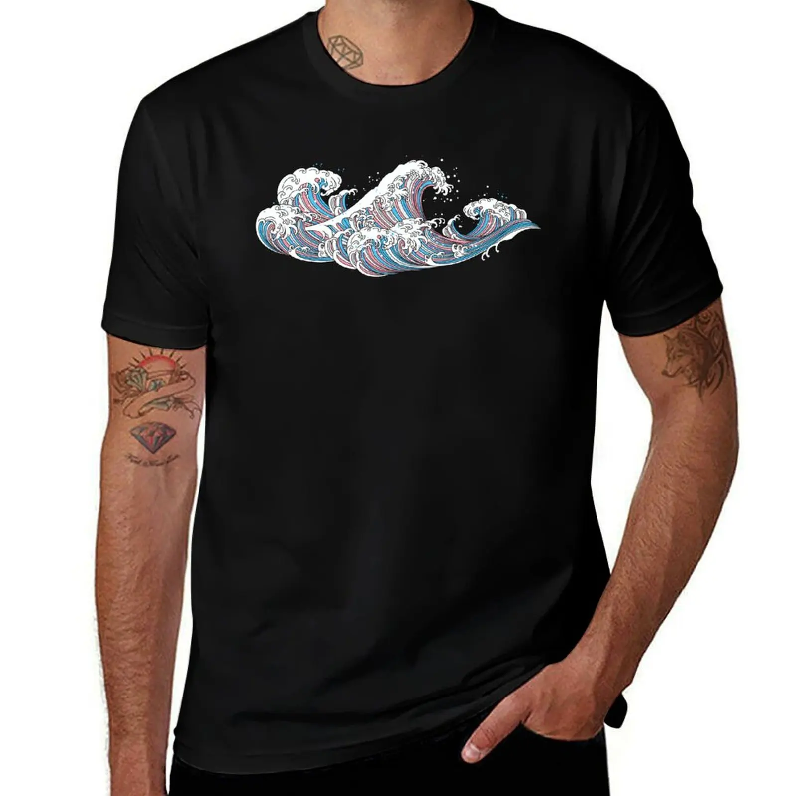 

Long Japanese Trans Wave. Transgender Pride T-Shirt Simple Graphic Design T-Shirt