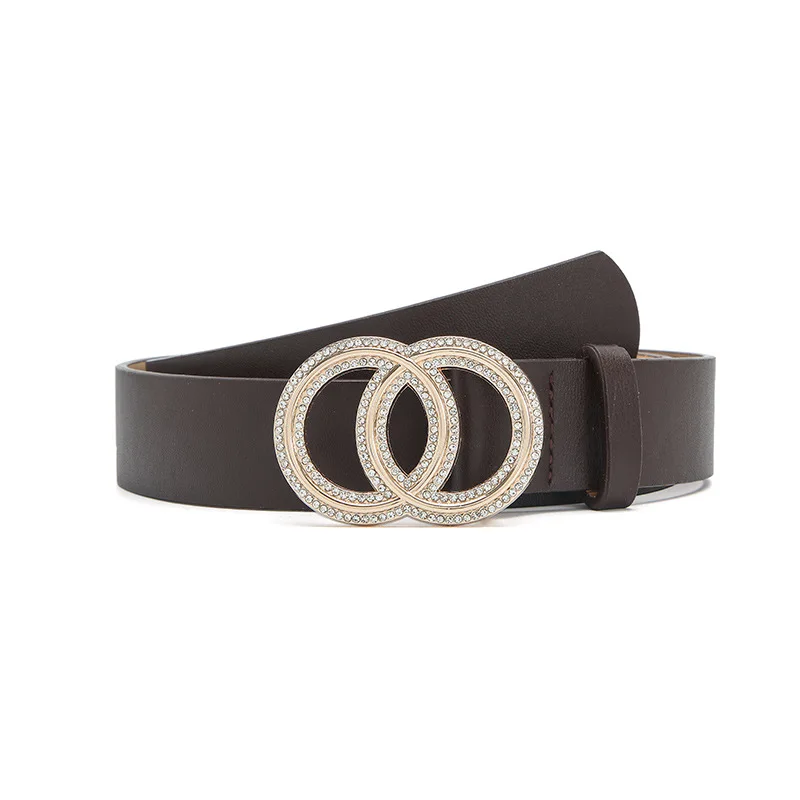 ตกแต่งเอวแฟชั่นอเนกประสงค์หนังสไตล์เข็มขัด Casual Luxury Design สไลด์เข็มขัดเข็มขัดเรียบง่ายสําหรับหญิงสาว