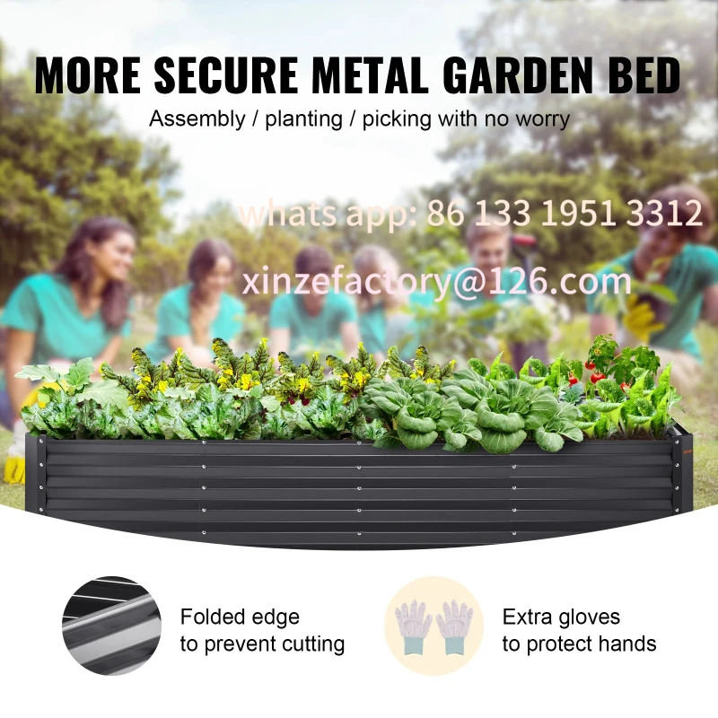 Customizable Raised Garden Bed Outdoor Planting Boxes with Open Base for Growing Flowers/Vegetables